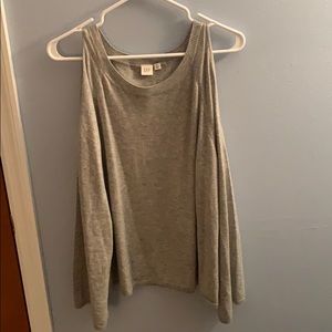 Grey cold shoulder sweater